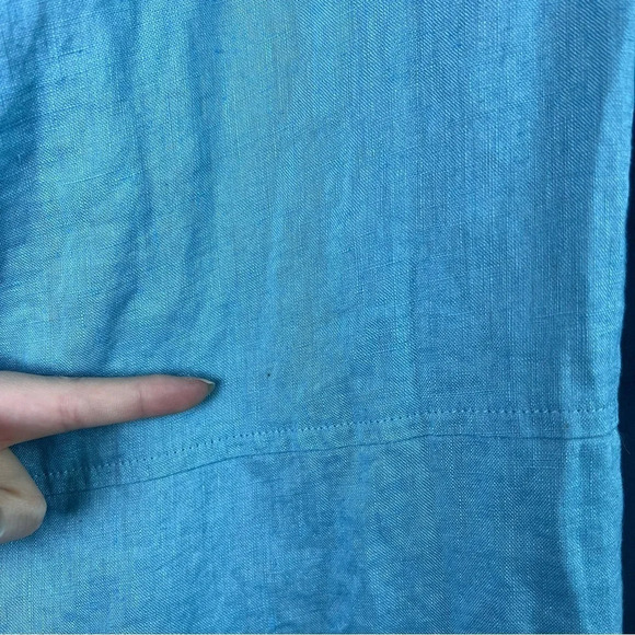 J. Jill Love Linen Blue Button Up Top (XS) 100% Linen, Tunic Shirt, Earthy Chic - Picture 8 of 12